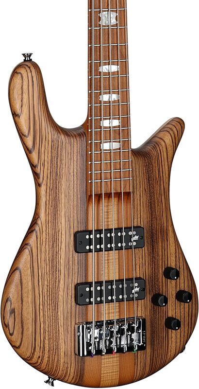 Spector Euro 5 RST Electric Bass, 5-String (with Gig Bag), Zebrawood Natural Matte, Serial Number NB22793, Full Left Front