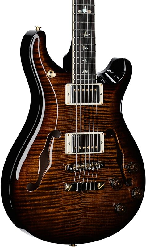 PRS Paul Reed Smith McCarty 594 Hollowbody II 10-Top Electric Guitar (with Case), Black Gold Burst, Serial Number 0388960, Full Left Front