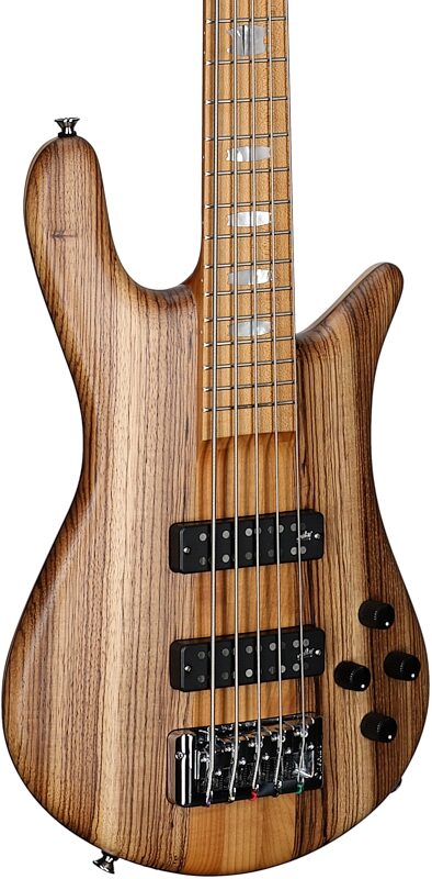 Spector Euro 5 RST Electric Bass, 5-String (with Gig Bag), Zebrawood Natural Matte, Serial Number NB22777, Full Left Front