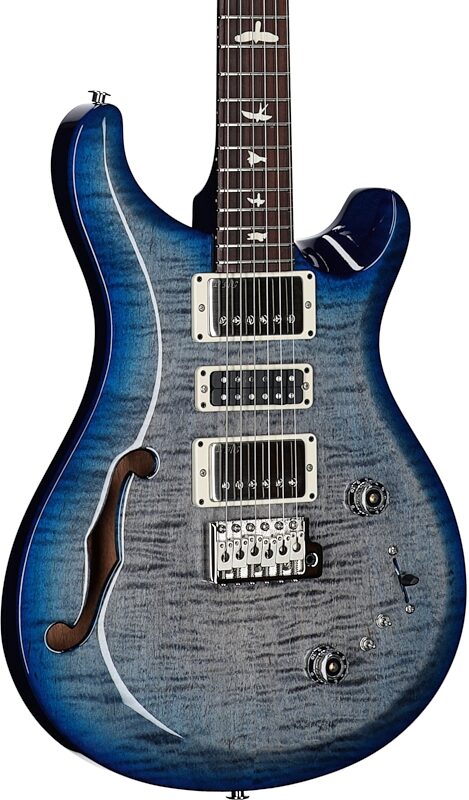 PRS Paul Reed Smith S2 Special Semi-Hollow Electric Guitar (with Gig Bag), Faded Gray Black Blue Burst, Serial Number S2080766, Full Left Front