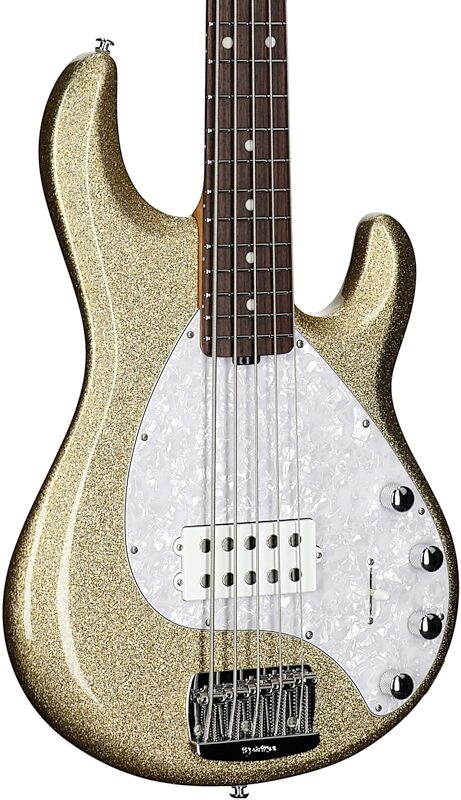 Ernie Ball Music Man StingRay 5 Special Electric Bass, 5-String (with Case), Genius Gold, Serial Number K07062, Full Left Front