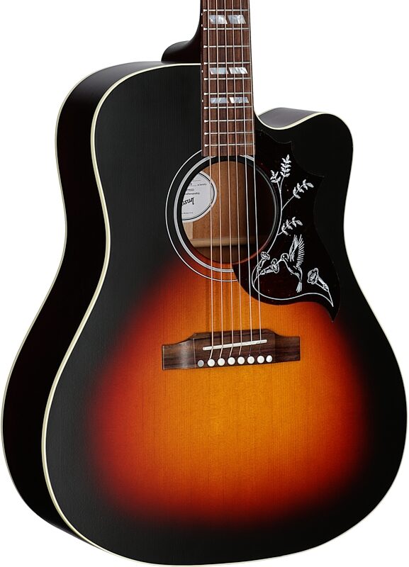 Gibson Hummingbird Studio EC Acoustic-Electric Guitar (with Case), Tri-Burst Satin, Serial Number 21145020, Full Left Front
