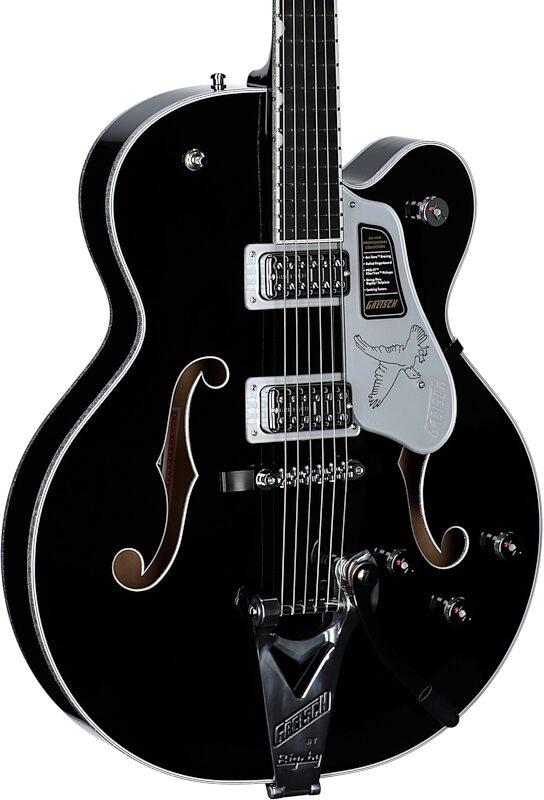 Gretsch Pro Collection Falcon Electric Guitar (with Case), Black, Serial Number JT25020666, Full Left Front