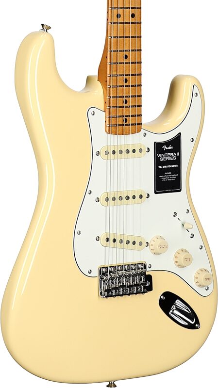 Fender Vintera II '70s Stratocaster Electric Guitar, Maple Fingerboard (with Gig Bag), Vintage White, Full Left Front