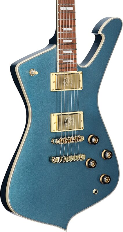 Ibanez IC420 Iceman Electric Guitar (with Gig Bag), Antique Blue Metallic, Full Left Front