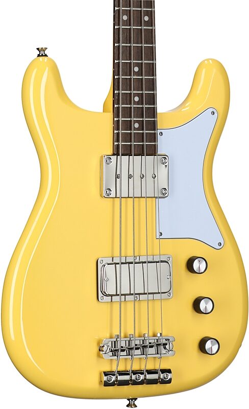 Epiphone Newport Bass Guitar, Sunset Yellow, Full Left Front