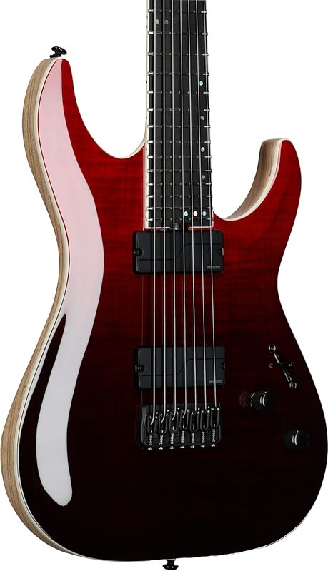 Schecter C-7 SLS Elite Electric Guitar, 7-String, Blood Burst, Full Left Front
