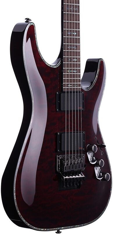Schecter C-1 Hellraiser FR Electric Guitar with Floyd Rose, Black Cherry, Full Left Front