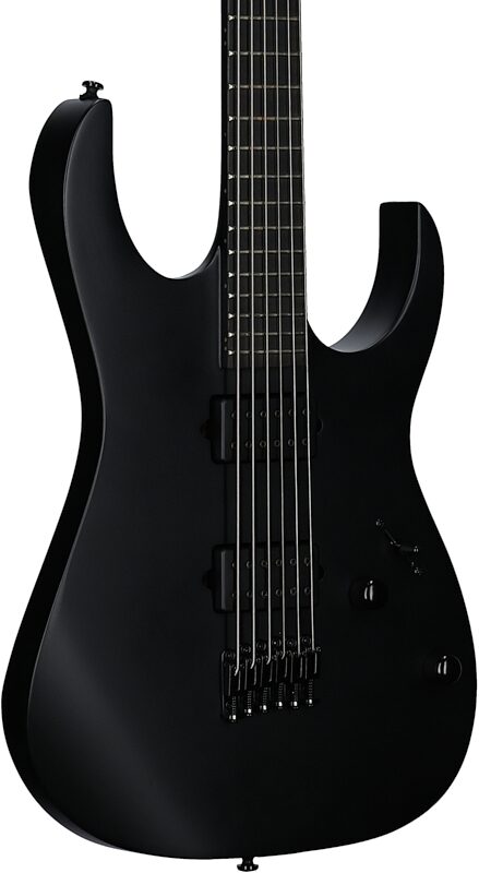 Ibanez RGRTBB21 Iron Label Baritone Electric Guitar, Black Flat, Full Left Front