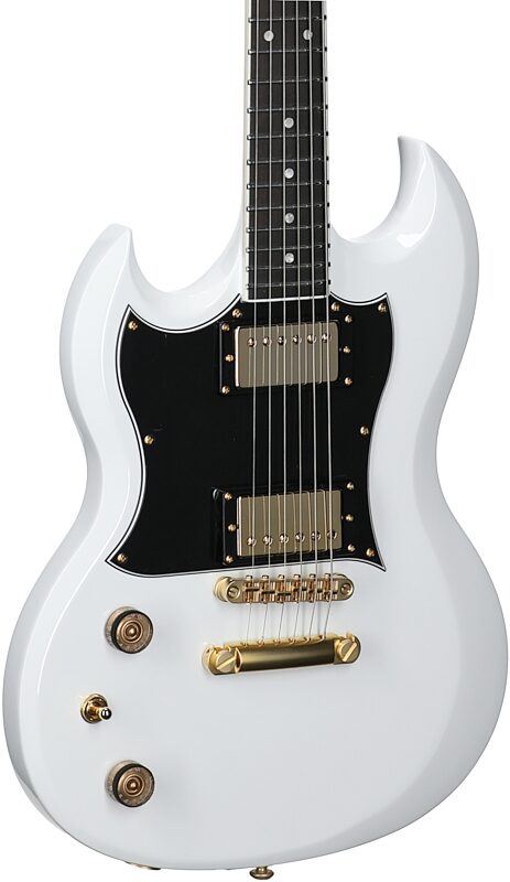 Schecter Zacky Vengeance H6LLYW66D Electric Guitar, Left-Handed, Gloss White, Full Left Front