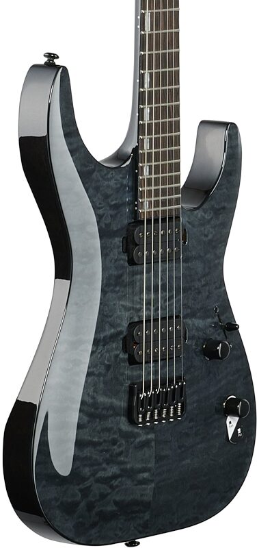 ESP LTD H-1001QM Electric Guitar, See-Thru Black, Full Left Front