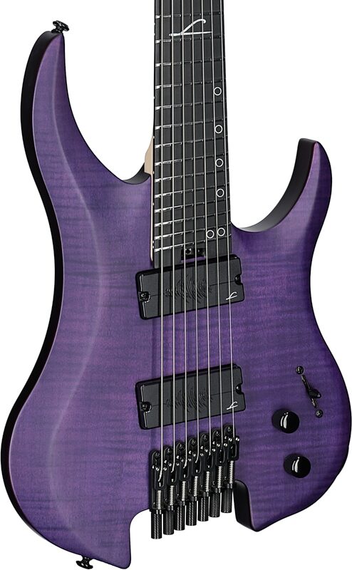 Legator Ghost 7 Super Shred Electric Guitar, Purple Flame, Open Box (Very Good), Full Left Front