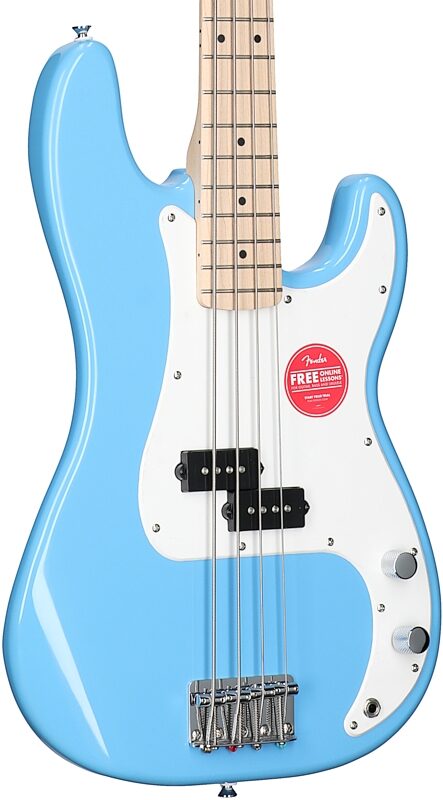 Squier Sonic Precision Bass Guitar, California Blue, Full Left Front