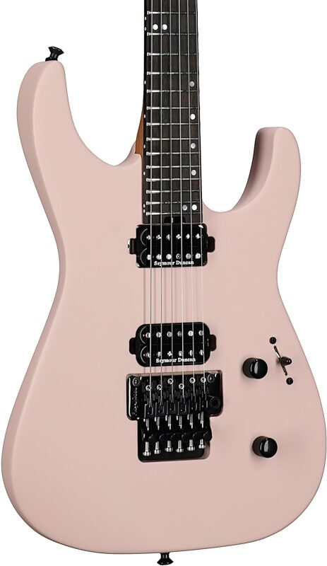 Jackson American Series Virtuoso Electric Guitar (with Case), Satin Shell Pink, Full Left Front