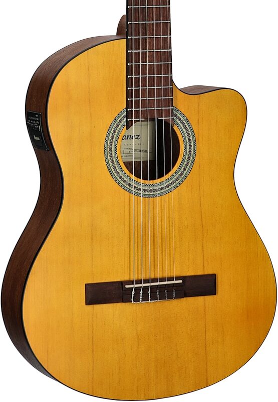 Ibanez GA3ECE Classical Acoustic-Electric Guitar, Open Pore Natural, Full Left Front