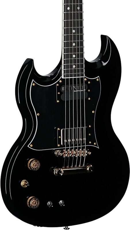 Schecter ZV-H6LLYW66D-S Zacky Vengeance Electric Guitar, Left-Handed, Black, Full Left Front