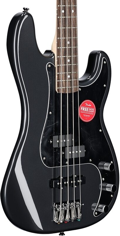 Squier Affinity Precision PJ Jazz Electric Bass, Laurel Fingerboard, Charcoal Frost, Full Left Front