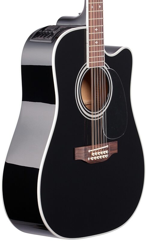 Takamine EF381SC Acoustic-Electric Guitar, 12-String (with Case), Black, Full Left Front