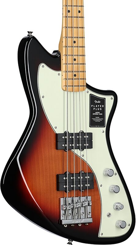 Fender Player Plus Meteora Active Bass, Maple Fretboard (with Gig Bag), 3-Color Sunburst, Full Left Front