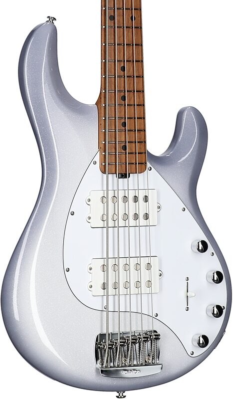 Ernie Ball Music Man StingRay 5 Special HH Electric Bass (with Case), Snowy Night, Full Left Front