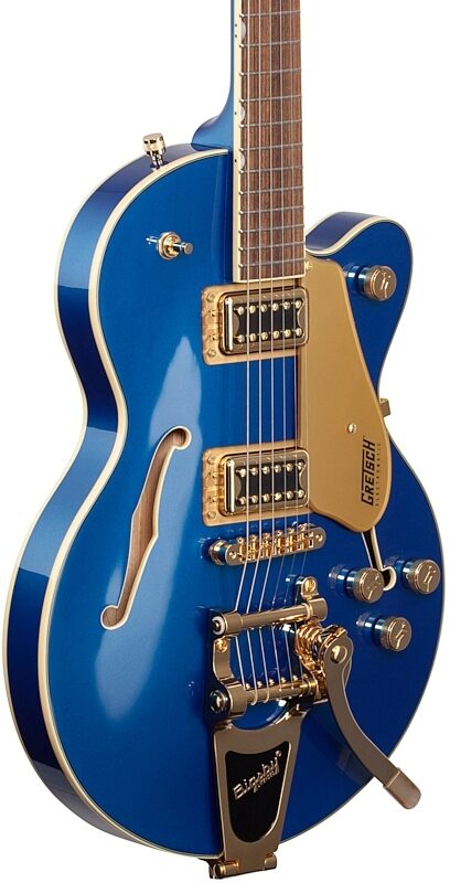 Gretsch G-5655TG Electromatic Center Block Jr Single-Cut Electric Guitar, Azure Metallic, Full Left Front