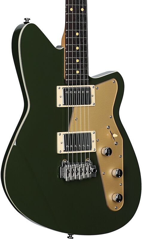 Reverend Jetstream HB Electric Guitar, Army Green, Rosewood Fretboard, Full Left Front
