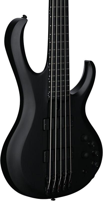 Ibanez Iron Label BTB625EX Bass Guitar, Flat Black, Full Left Front