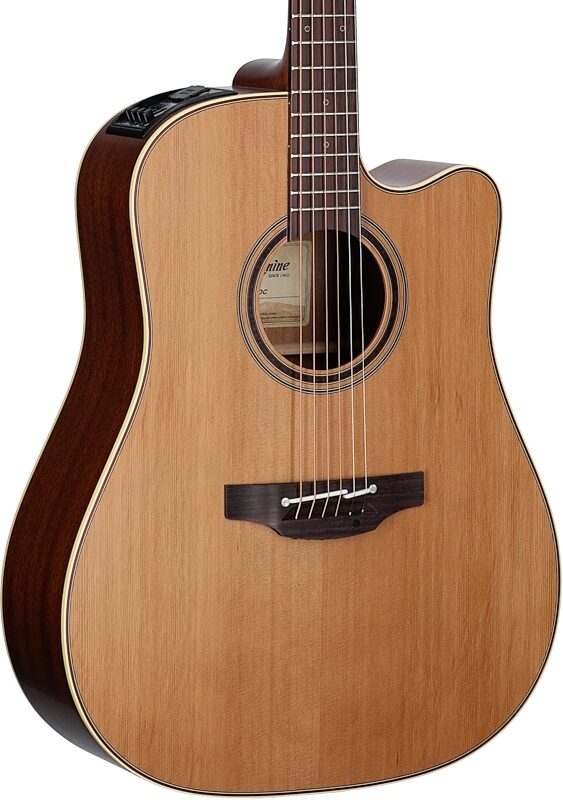 Takamine P3DC Acoustic-Electric Guitar (with Case), Natural Satin, Full Left Front