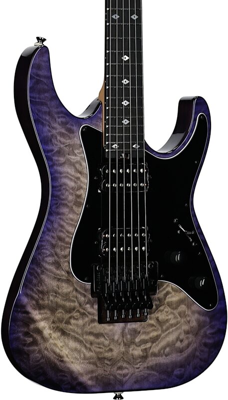 Kramer Volante Quilt HHFR Electric Guitar (with Gig Bag), Ultraviolet Burst, Full Left Front
