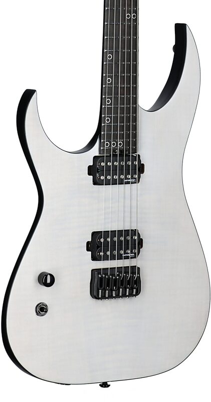 Schecter KM-6 MK-III Keith Merrow Legacy Electric Guitar, Left-Handed, Tri-White Satin, Blemished, Full Left Front