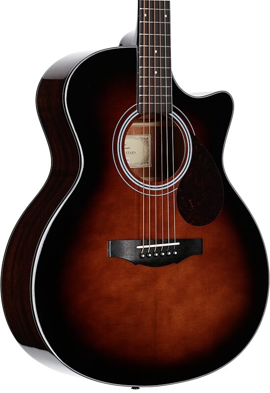 Kepma Elite Series GA2-232 Acoustic Guitar (with Gig Bag), Sunburst, Full Left Front