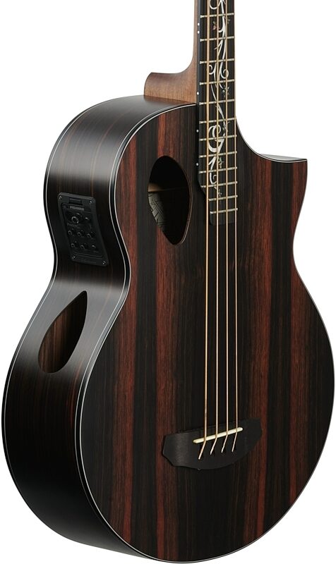 Michael Kelly Dragonfly 4 Port Acoustic-Electric Bass Guitar, Ovangkol Fingerboard, Java, Full Left Front
