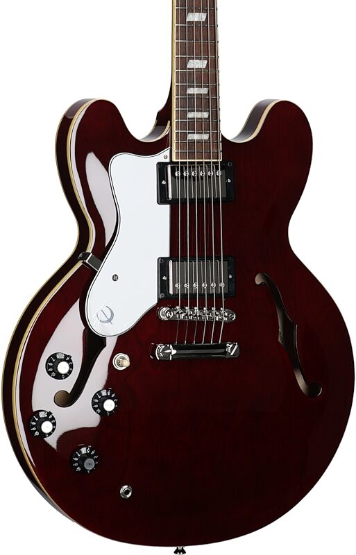 Epiphone Noel Gallagher Riviera Electric Guitar (with Case), Left-Handed, Dark Wine Red, Blemished, Full Left Front