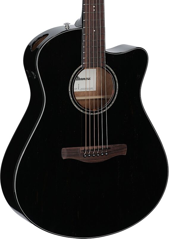 Ibanez AAM340CE Advance Acoustic Acoustic-Electric Guitar, Rustic Black Hardgrain, Full Left Front