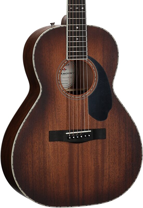 Fender Paramount PS-220E Parlor Acoustic-Electric Guitar (with Case), Cognac, Mahogany Top, Full Left Front