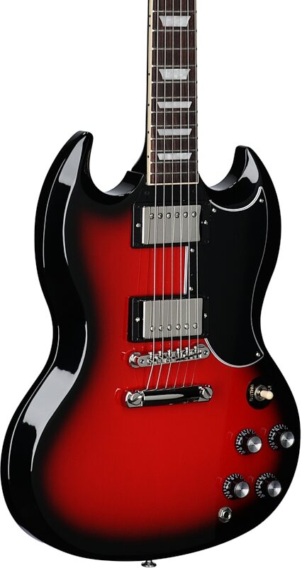 Gibson SG Standard '61 Custom Color Electric Guitar (with Case), Cardinal Red Burst, Full Left Front