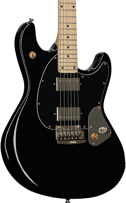 Sterling by Music Man Jared Dines StingRay Electric Guitar, Black, Full Left Front