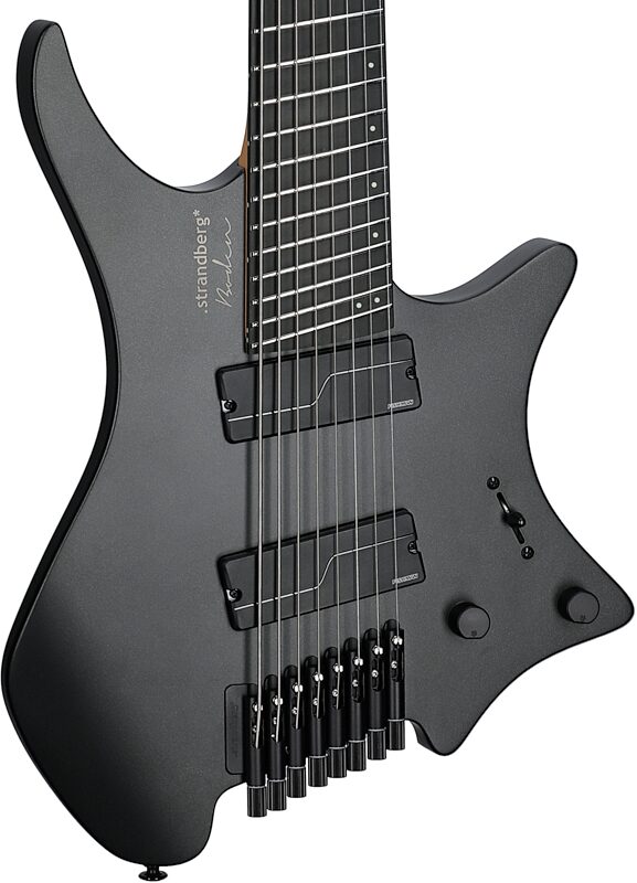 Strandberg Boden Metal NX 8 Electric Guitar (with Gig Bag), Black Granite, Full Left Front