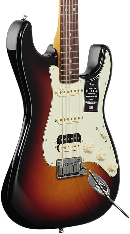Fender American Ultra Stratocaster HSS Electric Guitar, Rosewood Fingerboard (with Case), Ultraburst, Full Left Front