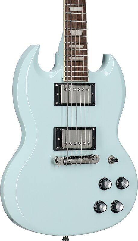 Epiphone Power Player SG Electric Guitar (with Gig Bag), Ice Blue, Full Left Front