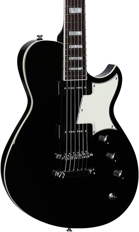 Reverend Contender 290 Electric Guitar, Midnight Black, Full Left Front