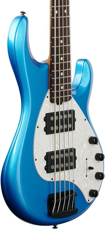 Ernie Ball Music Man StingRay 5 Special HH Electric Bass (with Case), Speed Blue, Full Left Front