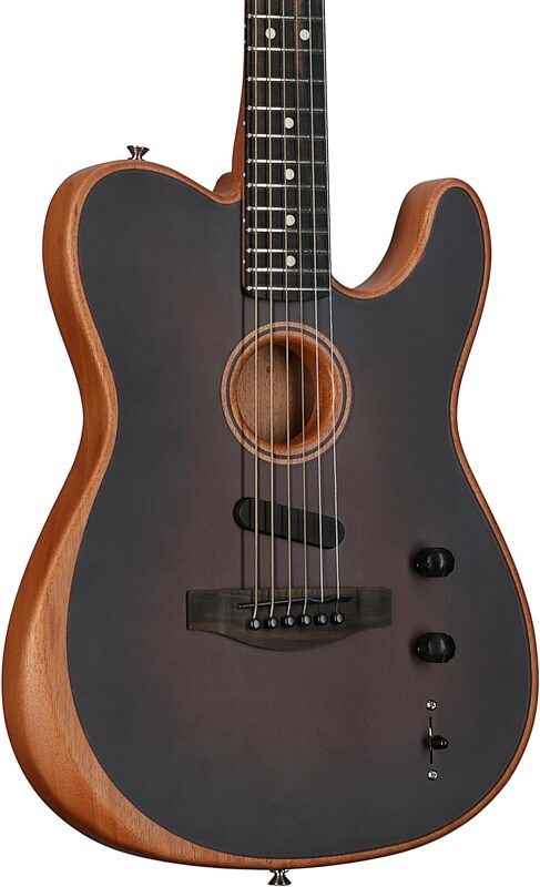 Fender American Acoustasonic Telecaster Acoustic-Electric Guitar (with Gig Bag), Bourbon Burst, Full Left Front