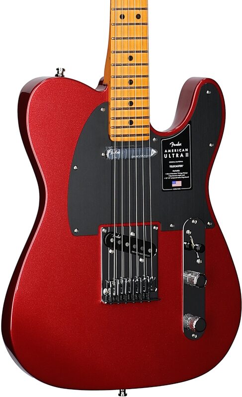 Fender American Ultra II Telecaster Electric Guitar, Maple Fingerboard (with Case), Sinister Red, Full Left Front