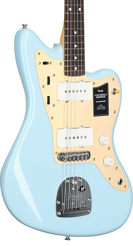 Fender Vintera II '50s Jazzmaster Electric Guitar, Rosewood Fingerboard (with Gig Bag), Sonic Blue, Full Left Front