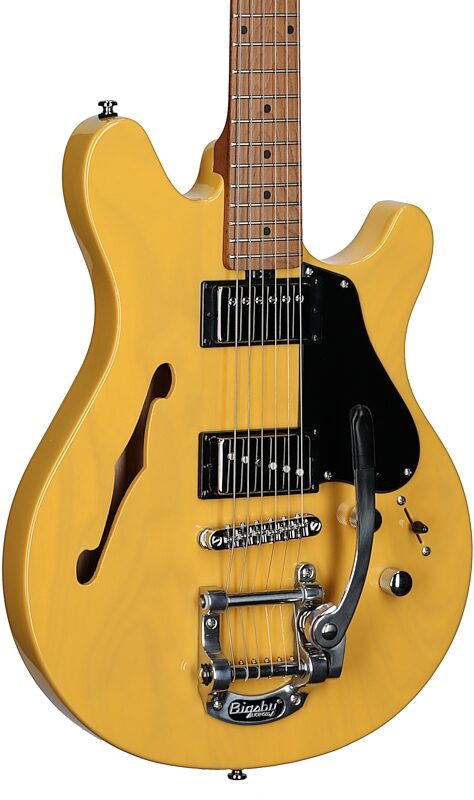 Sterling by Music Man James Valentine Chambered Bigsby Electric Guitar, Butterscotch, Full Left Front