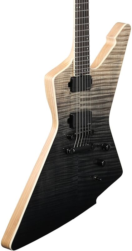 Schecter E1 SLS Elite Electric Guitar, Black Fade Burst, Full Left Front
