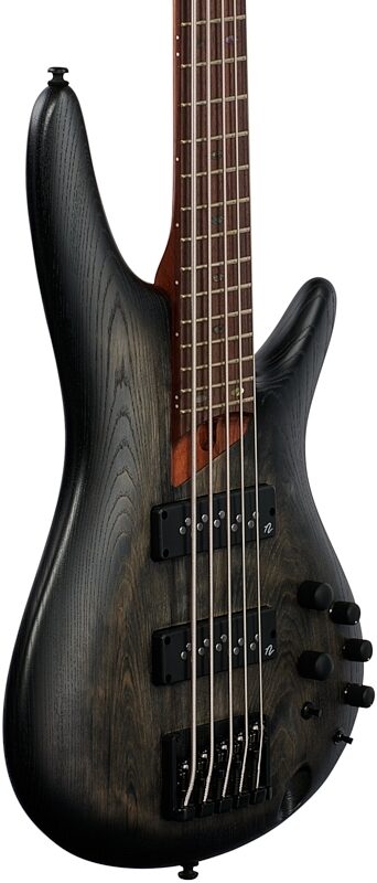 Ibanez SR605E Electric Bass, 5-String, Black Stained Burst, Full Left Front