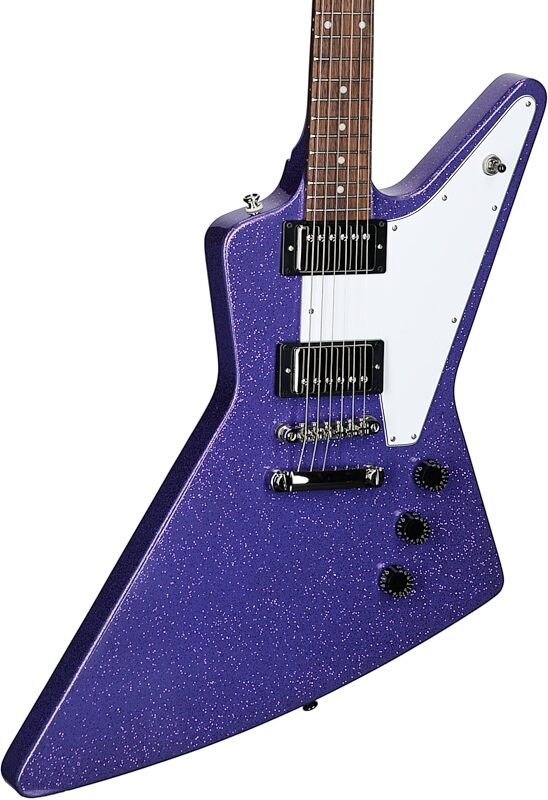 Epiphone Exclusive Explorer Electric Guitar, Purple Sparkle, Full Left Front
