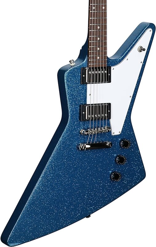 Epiphone Exclusive Explorer Electric Guitar, Blue Sparkle, Full Left Front